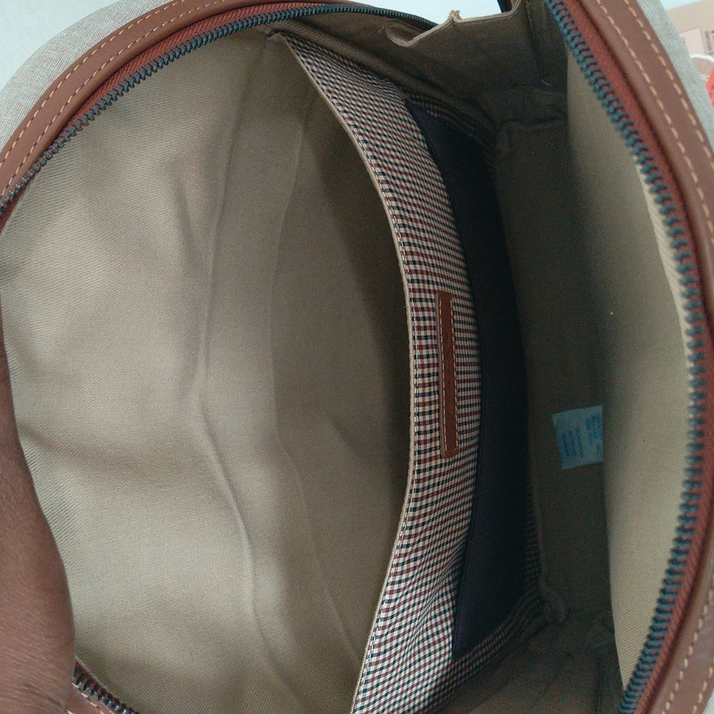 Boconi recycled polyester & leather travel Backpack - Picture 13 of 17
